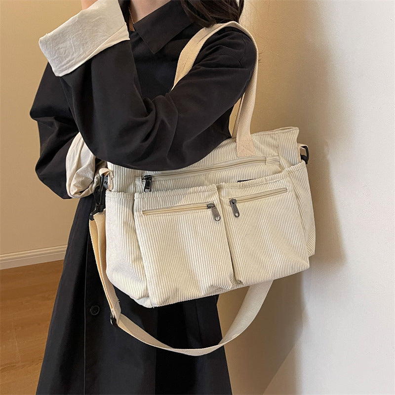 Amalia™ – Stilvolli Tote Bag us Kordschtoff MOKKAKAI