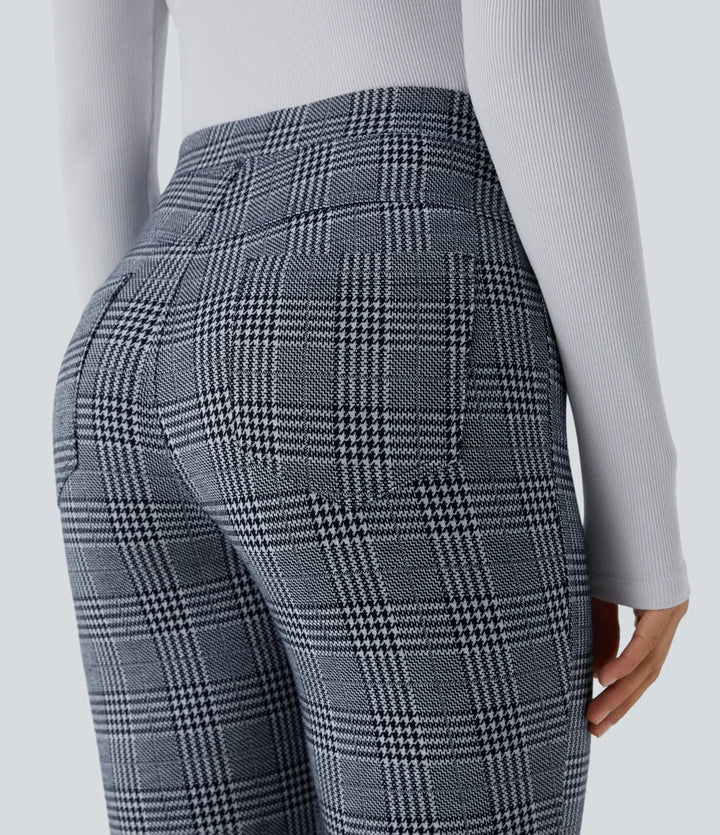 Lela™ | Feschi Damen Hose mit High Waist & Hahnentritt Muster MOKKAKAI