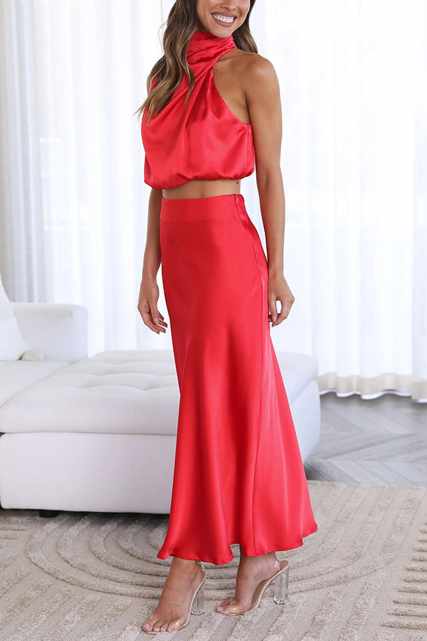 Claro™ | Zweiteilige Satin-Kleid-Sets MOKKAKAI