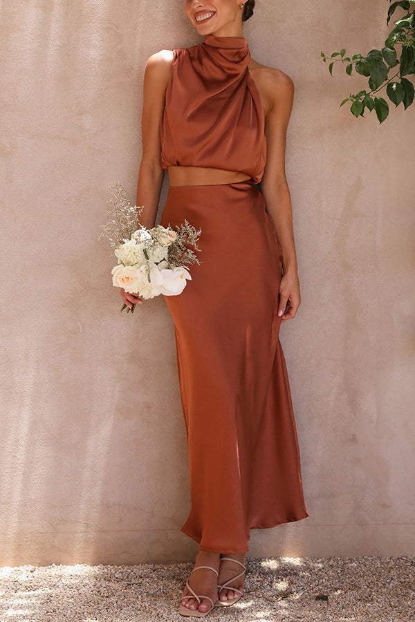 Claro™ | Zweiteilige Satin-Kleid-Sets MOKKAKAI