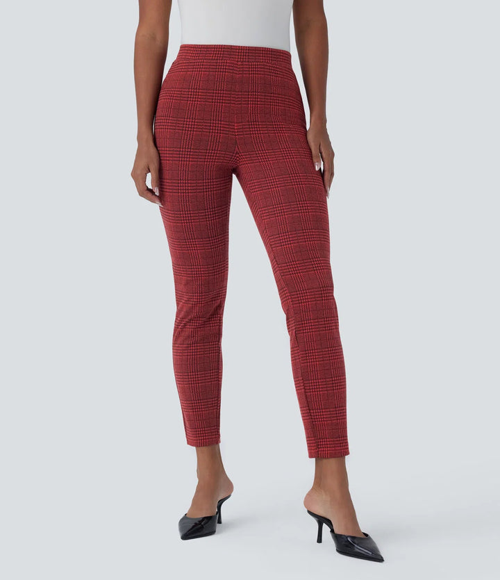 Lela™ | Feschi Damen Hose mit High Waist & Hahnentritt Muster MOKKAKAI