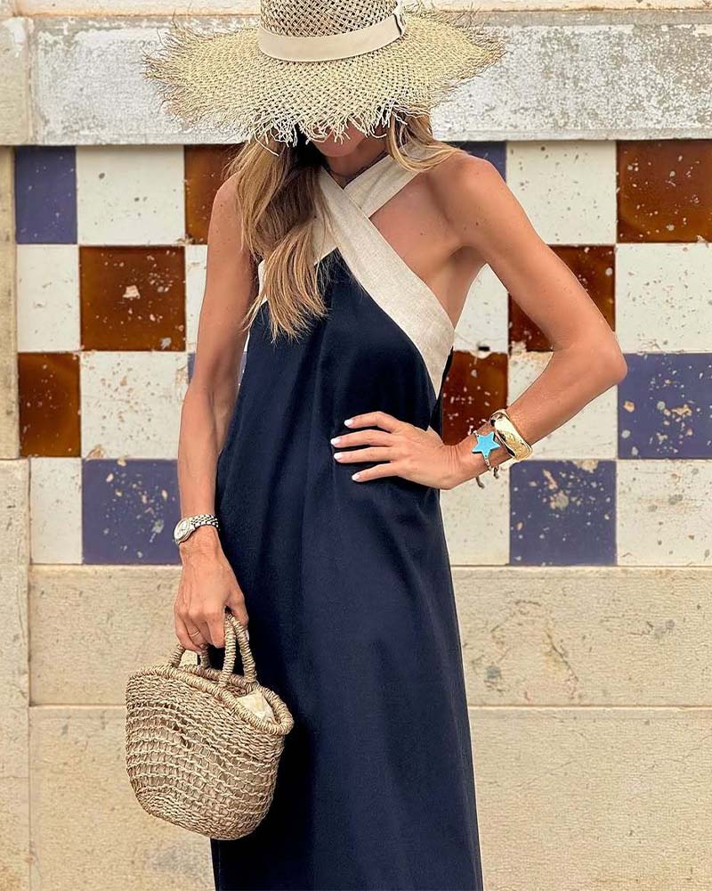 Stella Luxe™ – Langs, Cross-Träger Eleganz Kleid MOKKAKAI