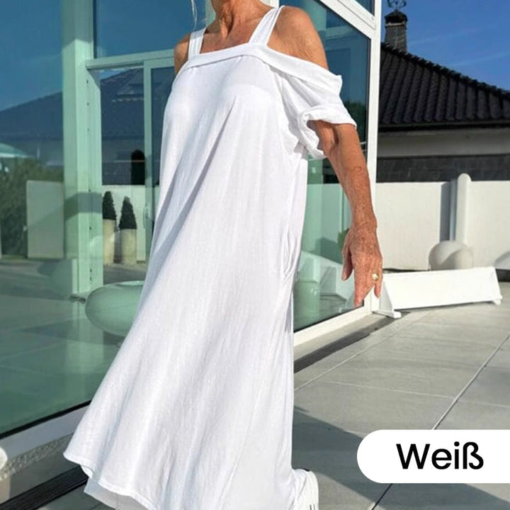 Lässiges Maxikleid mit offenen Schultern für Damen MOKKAKAI