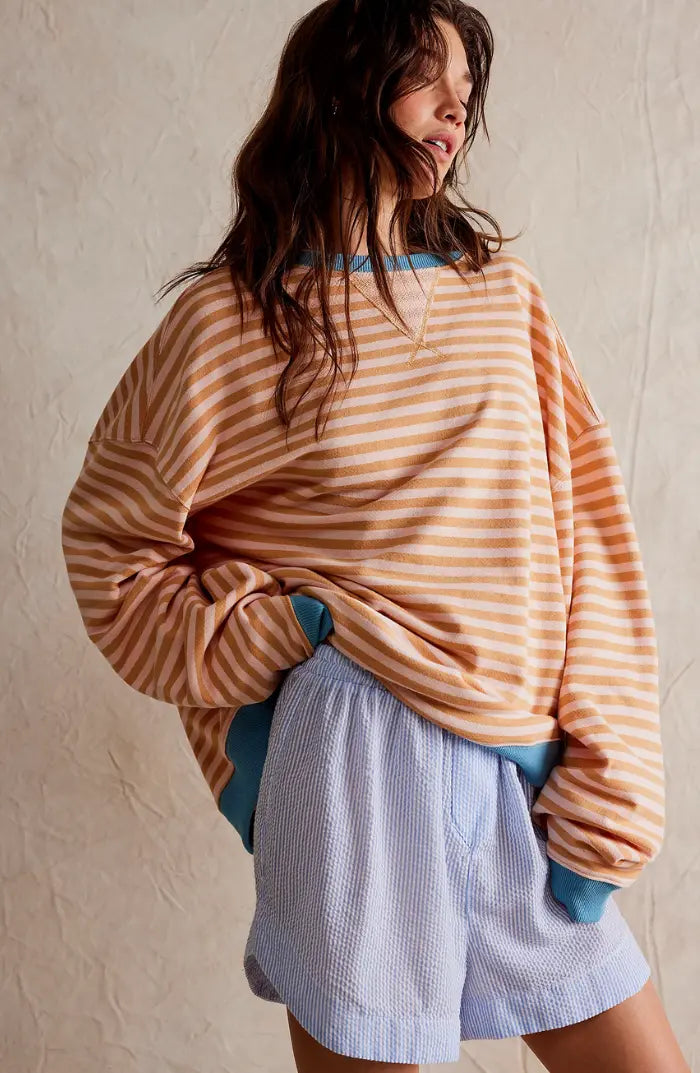 Alia | Gestreifter übergroßer Pullover MOKKAKAI