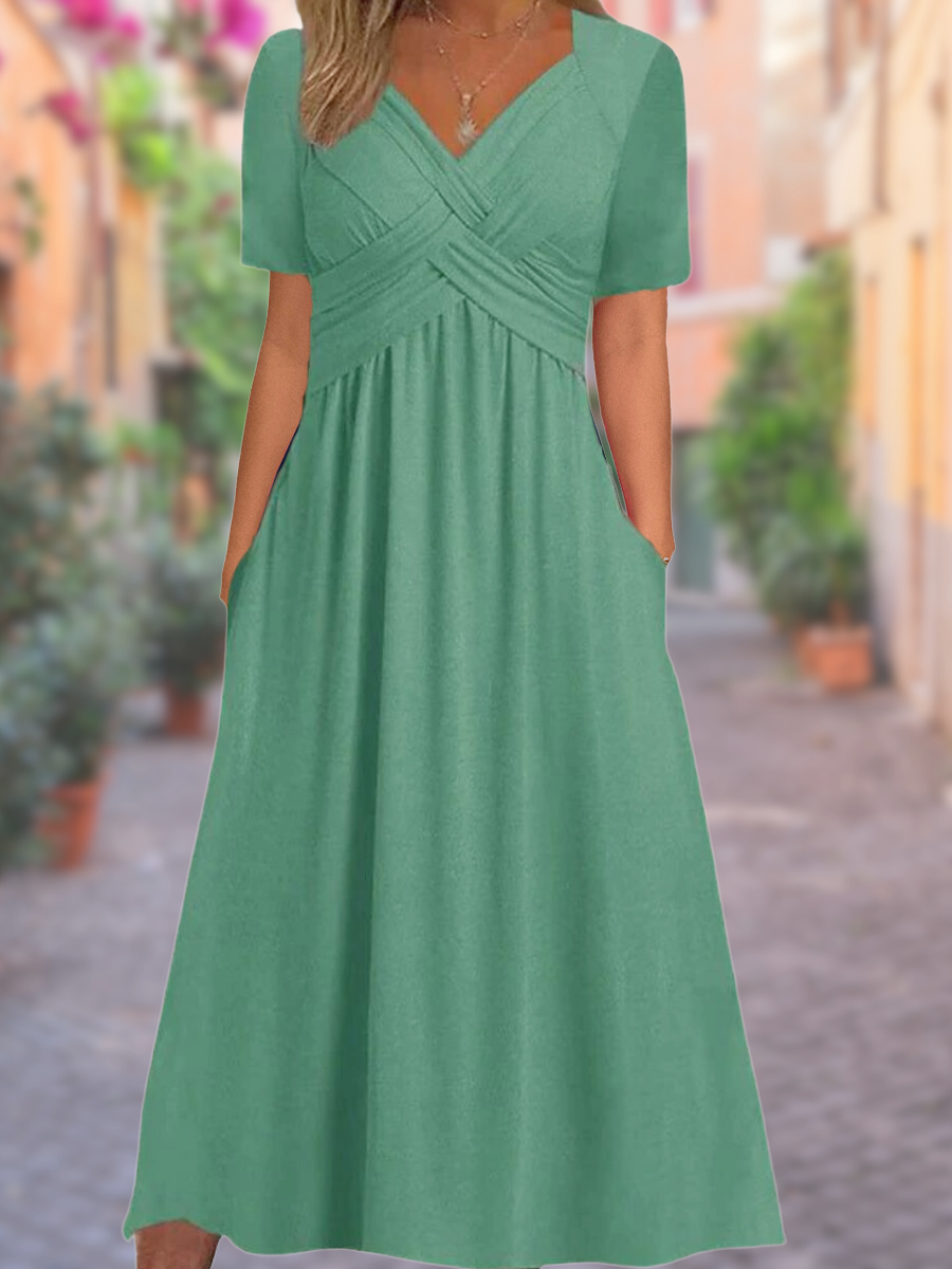 Sunniva – Wickelstil Midikleid MOKKAKAI