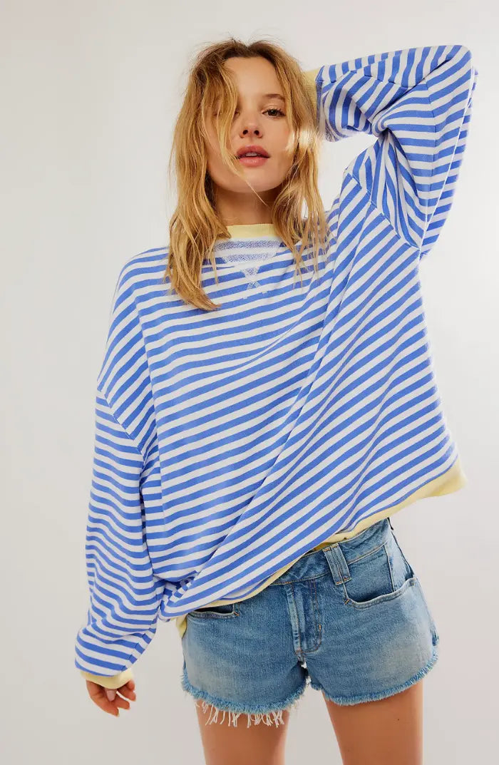 Alia | Gestreifter übergroßer Pullover MOKKAKAI