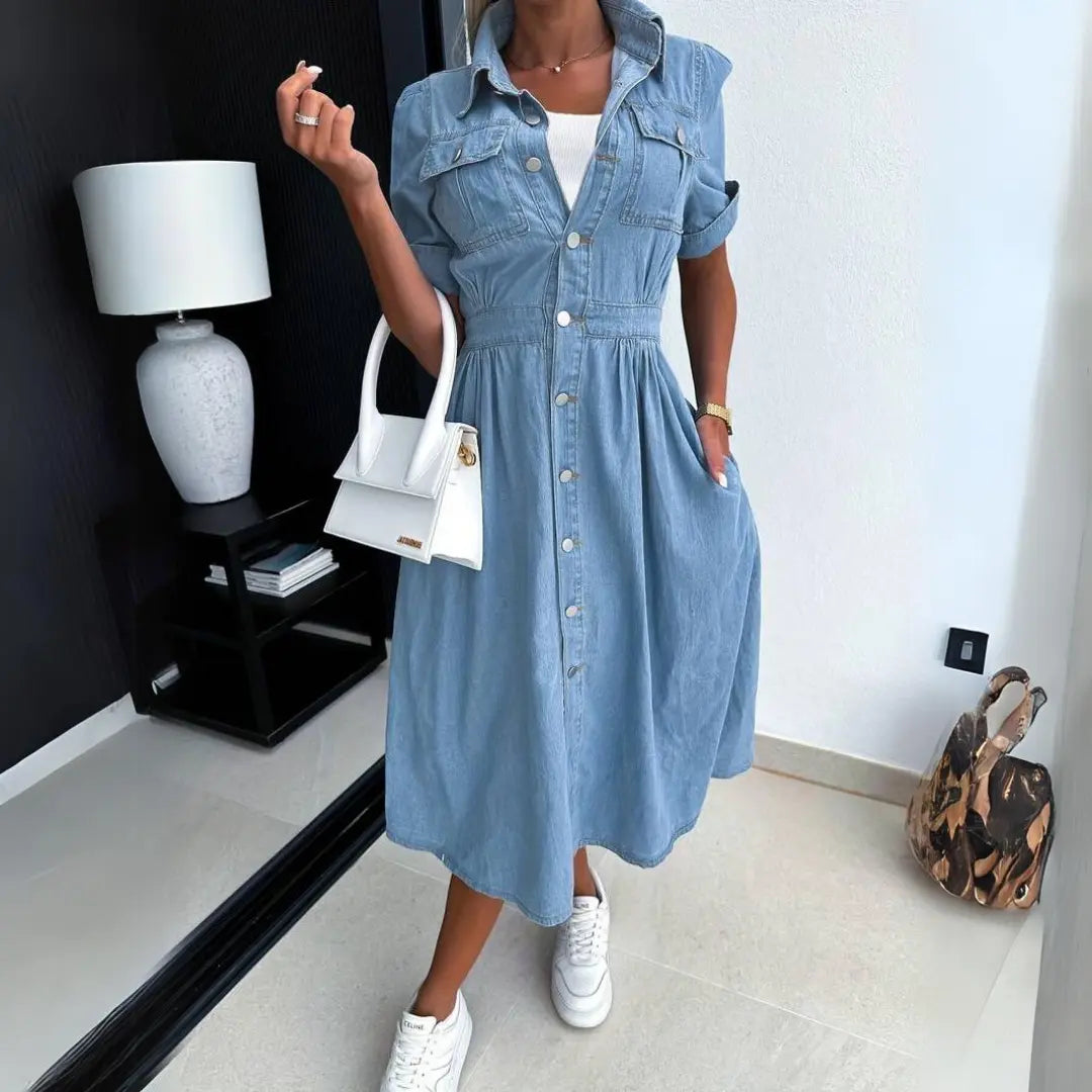 Alissa™ | Trendiges Denim Kleid MOKKAKAI