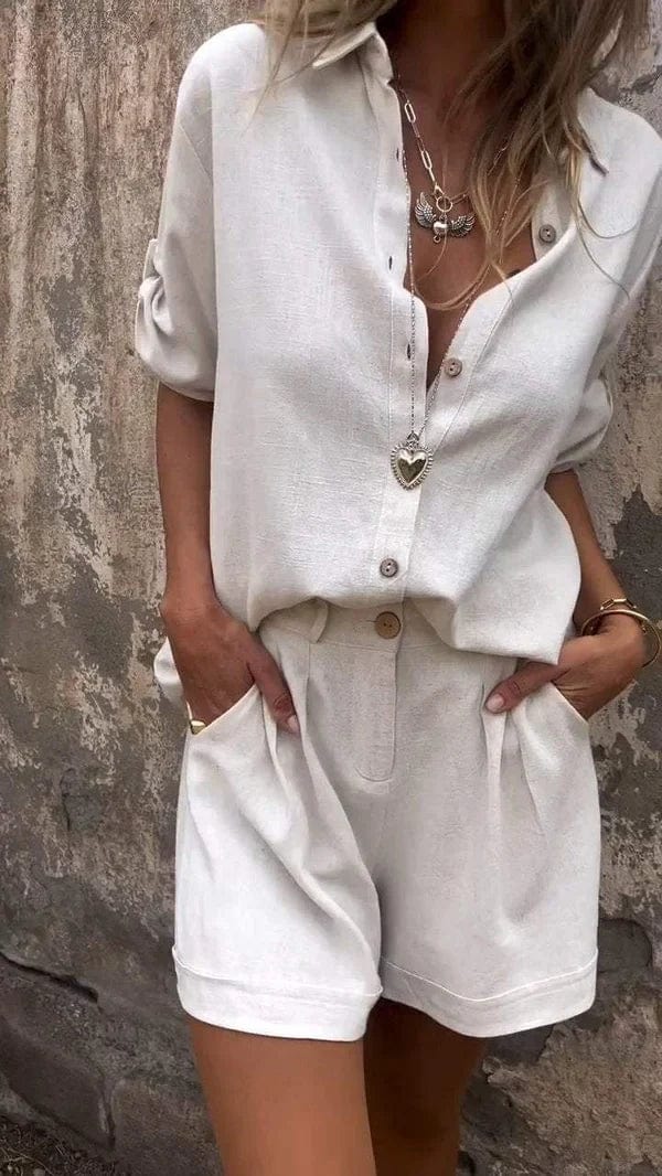 Stefanie™｜Leinen- und Baumwoll-Sommer-Set MOKKAKAI