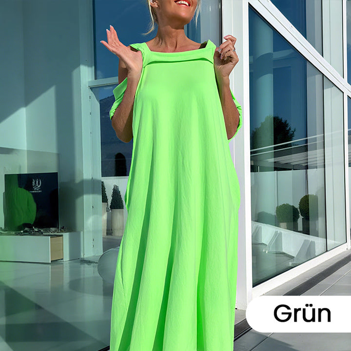 Lässiges Maxikleid mit offenen Schultern für Damen MOKKAKAI