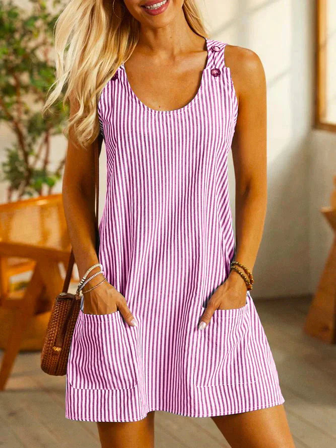 Selva™ | Gestreiftes Taschenkleid MOKKAKAI