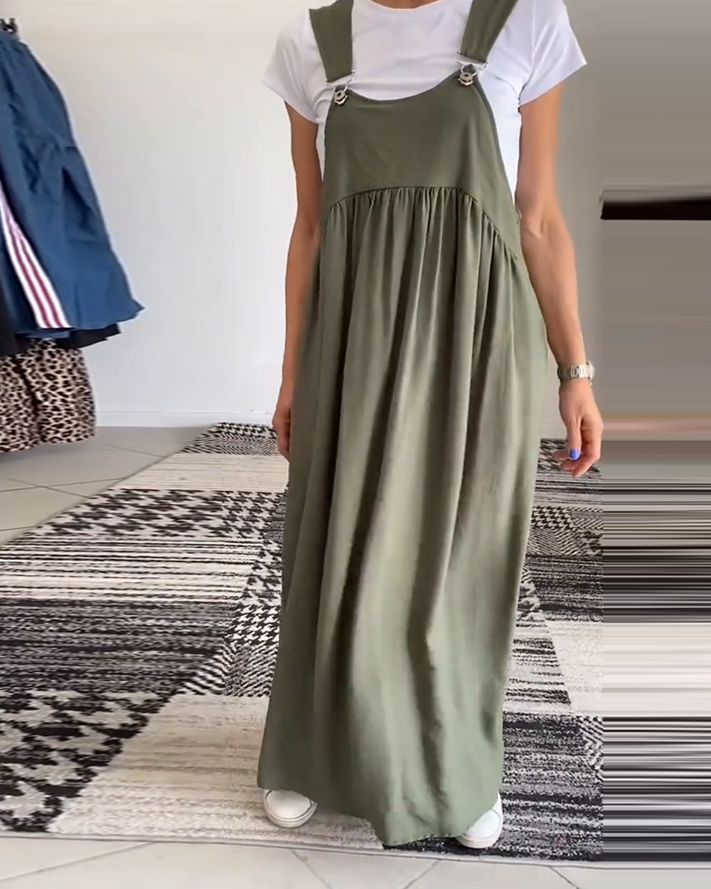 Kleid lässig einfarbig Hosenträger MOKKAKAI