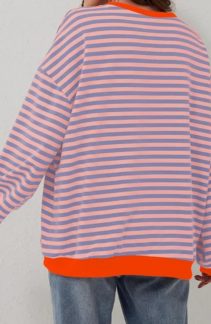 Alia | Gestreifter übergroßer Pullover MOKKAKAI