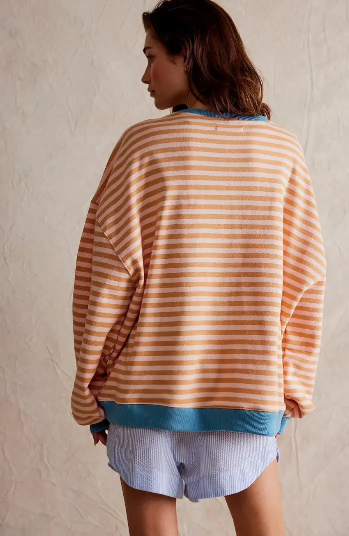 Alia | Gestreifter übergroßer Pullover MOKKAKAI