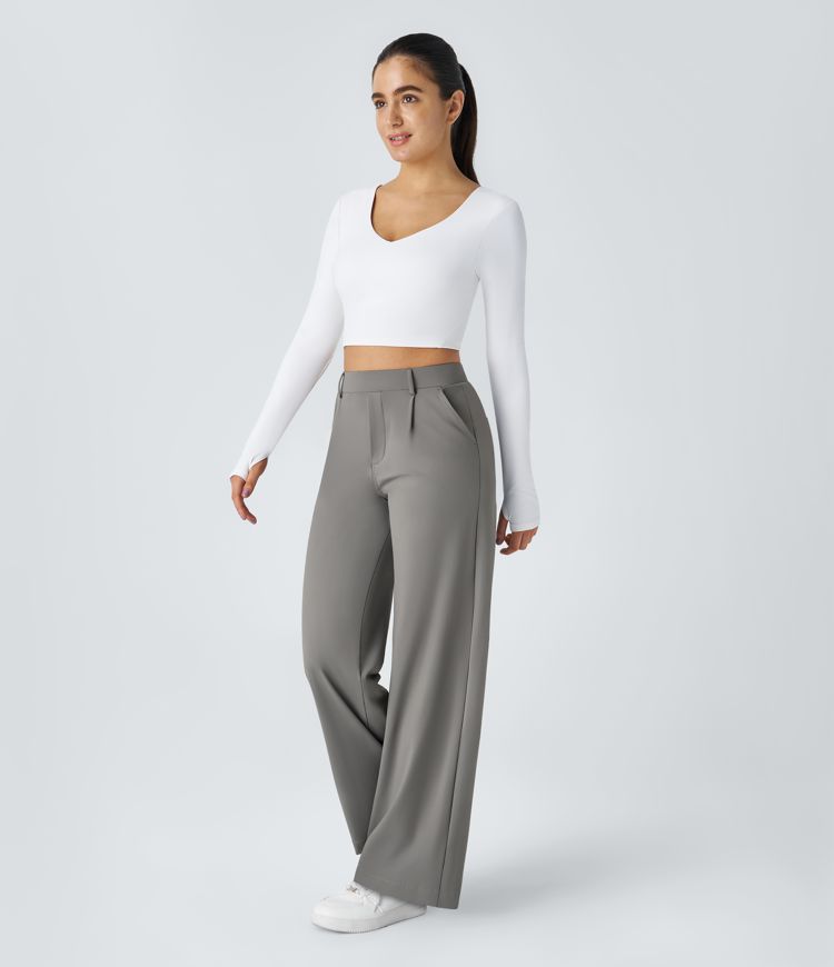Bianca Linea™ – Plissierti Stretch-Stoffhose mit Stil & Bewegigsfreiheite MOKKAKAI