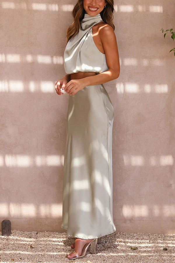 Claro™ | Zweiteilige Satin-Kleid-Sets MOKKAKAI