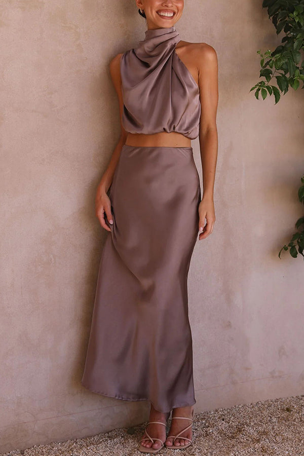 Claro™ | Zweiteilige Satin-Kleid-Sets MOKKAKAI