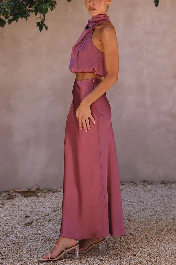 Claro™ | Zweiteilige Satin-Kleid-Sets MOKKAKAI