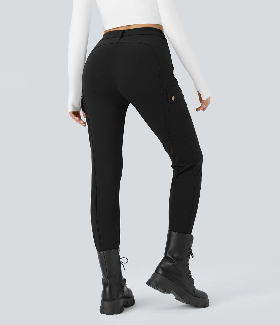 Ema - Einfarbige, schmale Wanderhose mit hohem Bund, mehreren Taschen MOKKAKAI