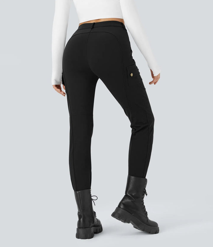 Ema - Einfarbige, schmale Wanderhose mit hohem Bund, mehreren Taschen MOKKAKAI