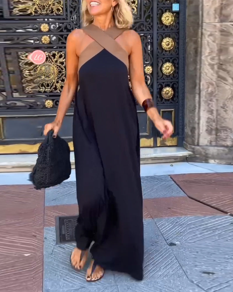 Stella Luxe™ – Langs, Cross-Träger Eleganz Kleid MOKKAKAI