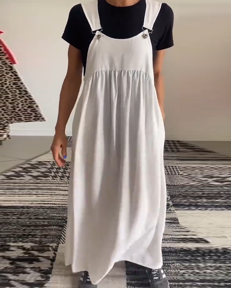 Kleid lässig einfarbig Hosenträger MOKKAKAI