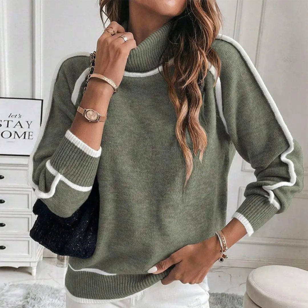 Evelyn™ | Luxuriöser olivgrüner Strickpullover MOKKAKAI