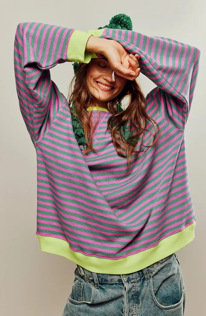 Alia | Gestreifter übergroßer Pullover MOKKAKAI