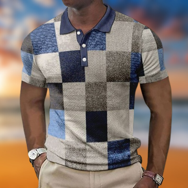 Flavio™ | Kariertes Poloshirt für Männer MOKKAKAI