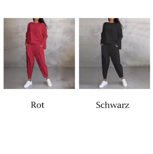 Lex - Langarm mit rundem Hals ＆ Hose 2-teiliger Set MOKKAKAI