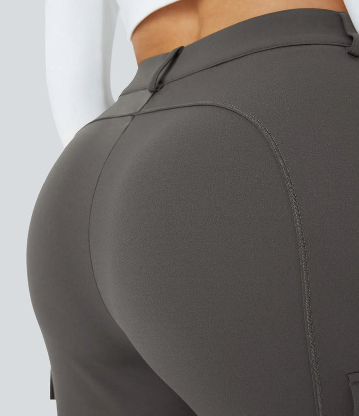 Ema - Einfarbige, schmale Wanderhose mit hohem Bund, mehreren Taschen MOKKAKAI