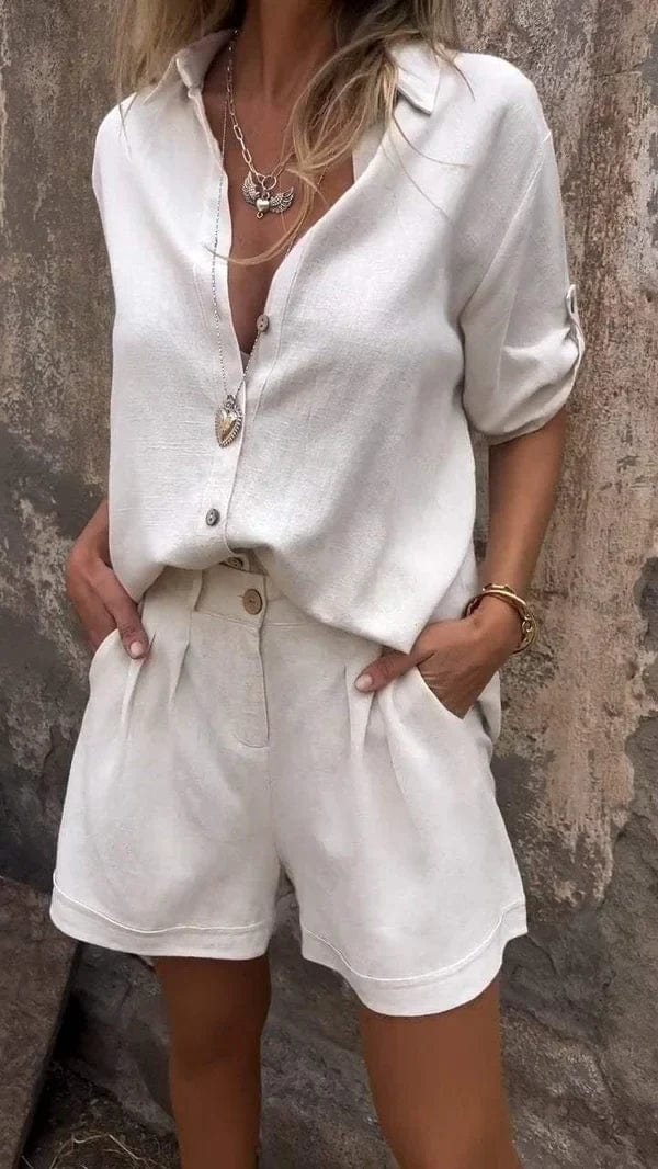 Stefanie™｜Leinen- und Baumwoll-Sommer-Set MOKKAKAI