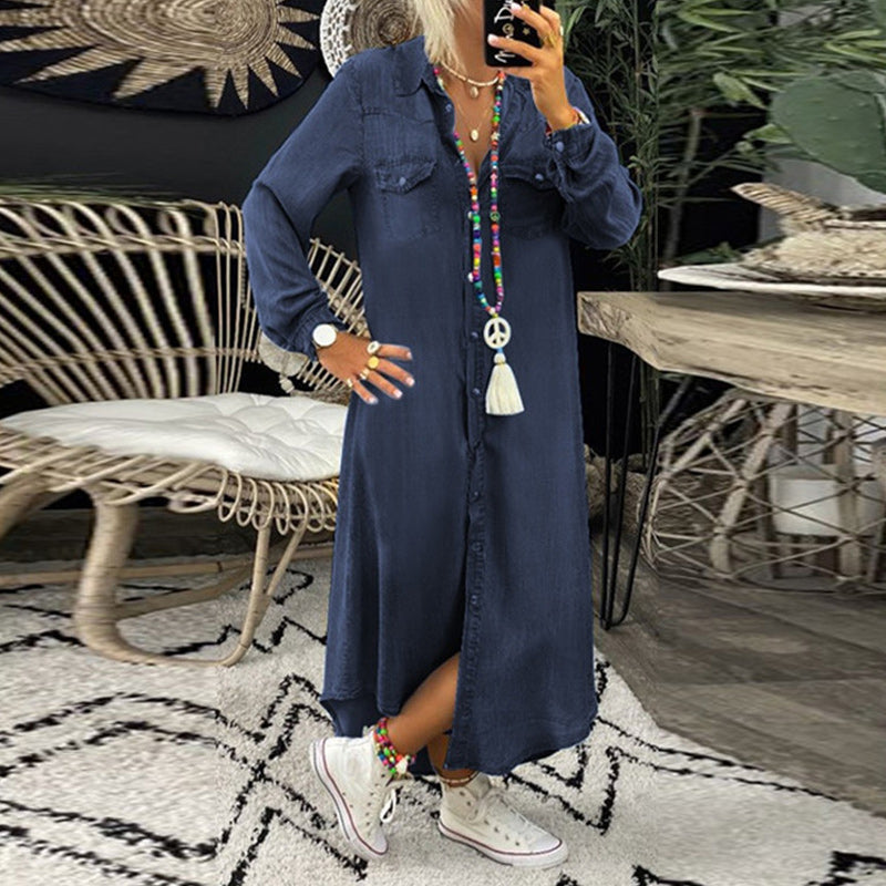 Lilla™ | Bequemes Hemdkleid aus Denim MOKKAKAI