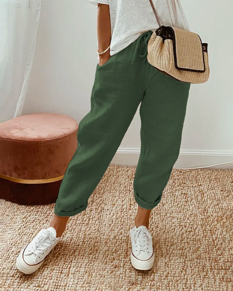 Hose reine Baumwolle einfarbig MOKKAKAI