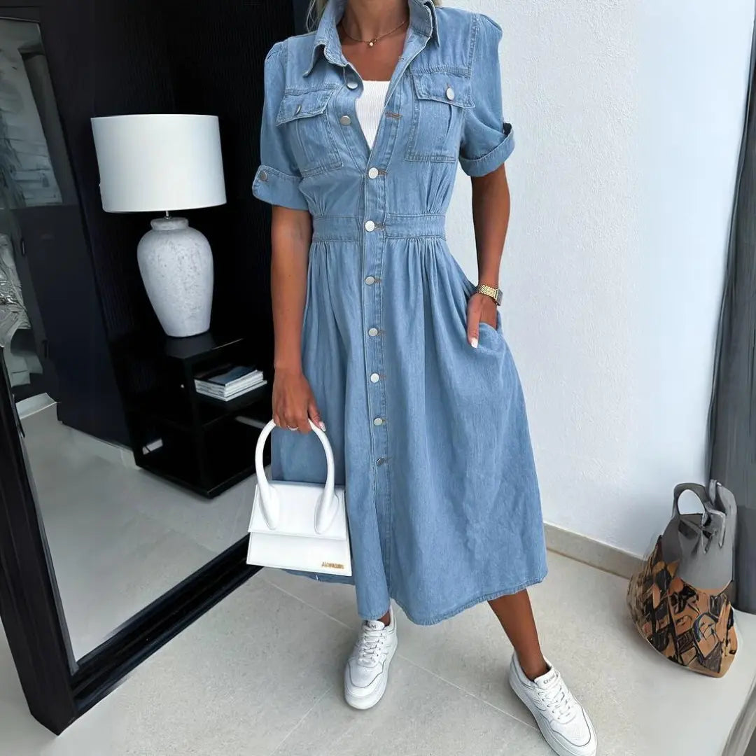 Alissa™ | Trendiges Denim Kleid MOKKAKAI