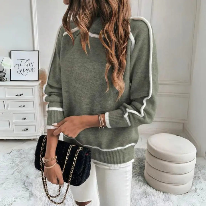 Evelyn™ | Luxuriöser olivgrüner Strickpullover MOKKAKAI