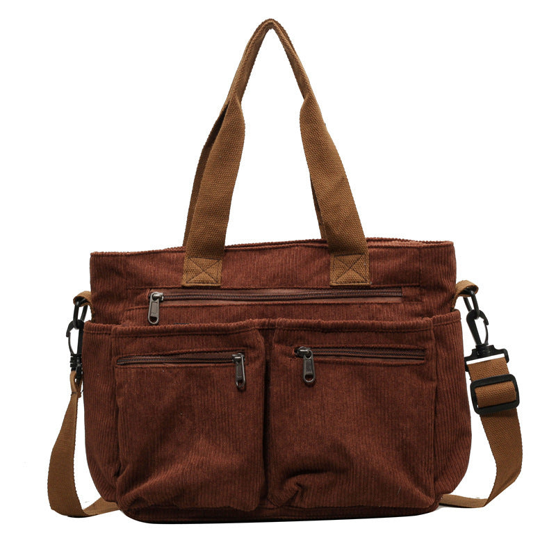 Amalia™ – Stilvolli Tote Bag us Kordschtoff MOKKAKAI