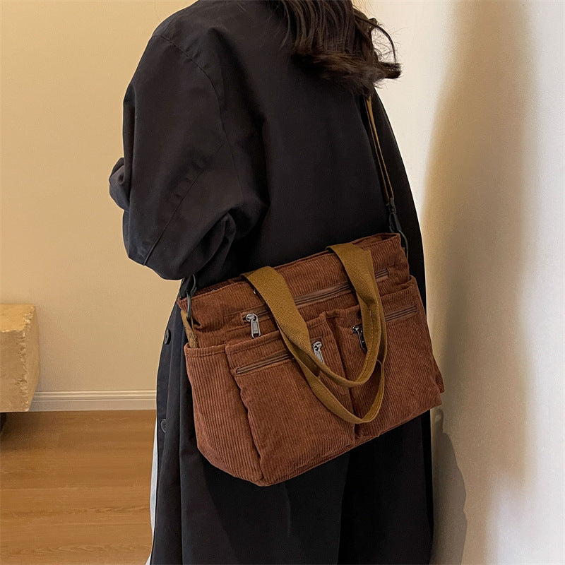 Amalia™ – Stilvolli Tote Bag us Kordschtoff MOKKAKAI