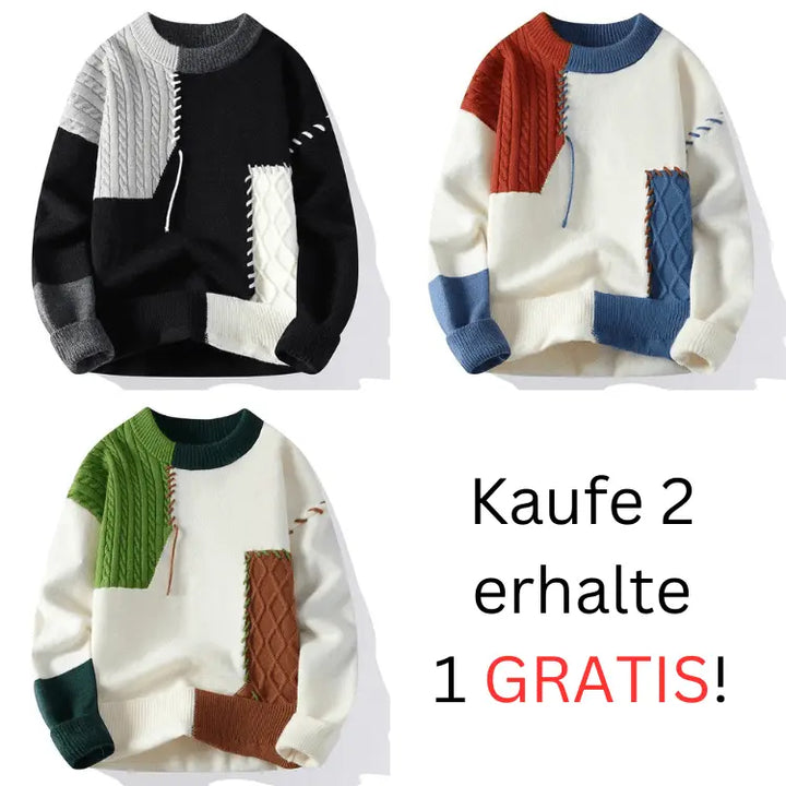Lino Patchwork-Strickpullover – Ansicht 6