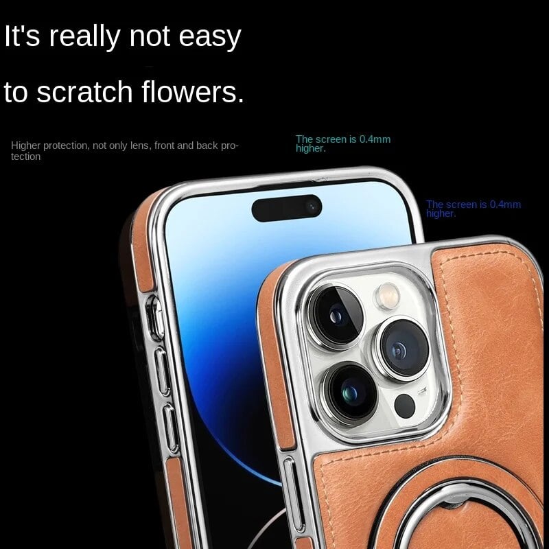 Axel - Luxuriöse iPhone-Hülle aus Leder mit unsichtbarem Ständer MOKKAKAI