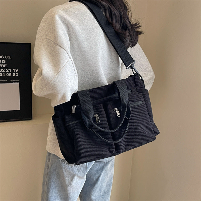 Amalia™ – Stilvolli Tote Bag us Kordschtoff MOKKAKAI