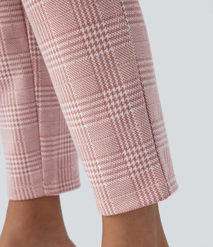 Lela™ | Feschi Damen Hose mit High Waist & Hahnentritt Muster MOKKAKAI