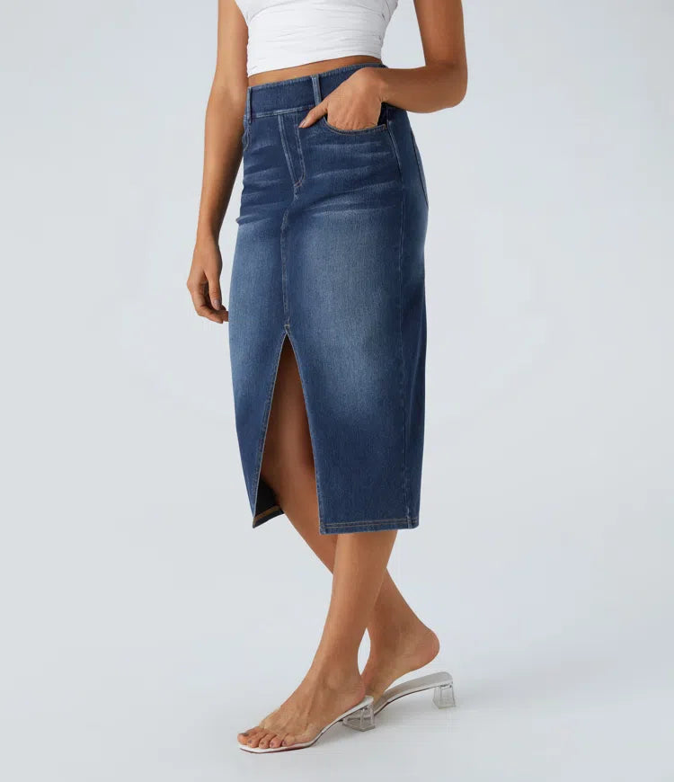 Allegra Blu™ – Midi-Jeansrock mit Charme & Komfort MOKKAKAI