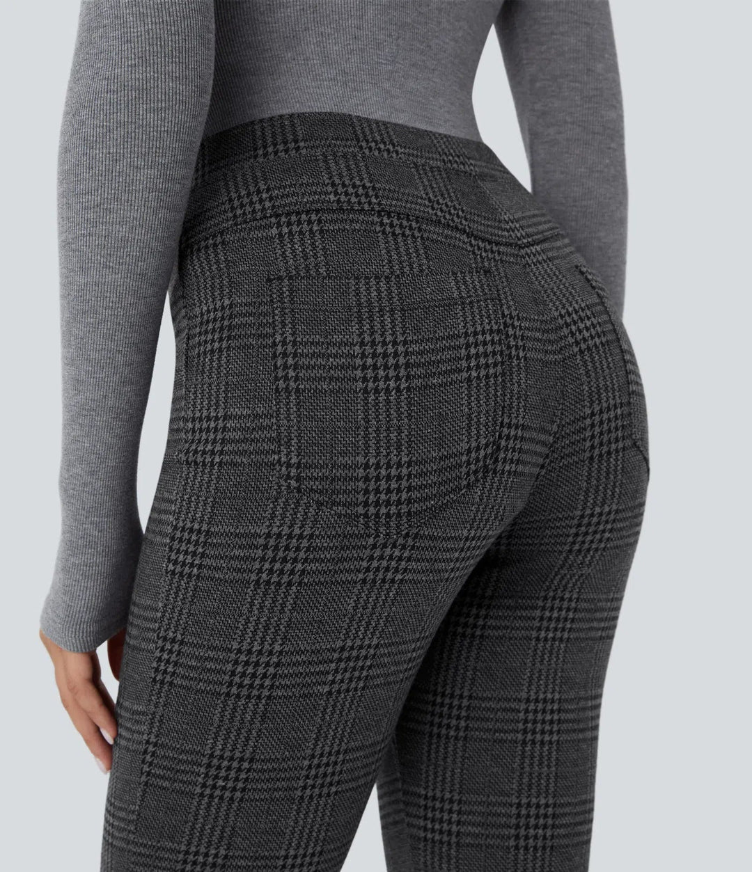 Lela™ | Feschi Damen Hose mit High Waist & Hahnentritt Muster MOKKAKAI
