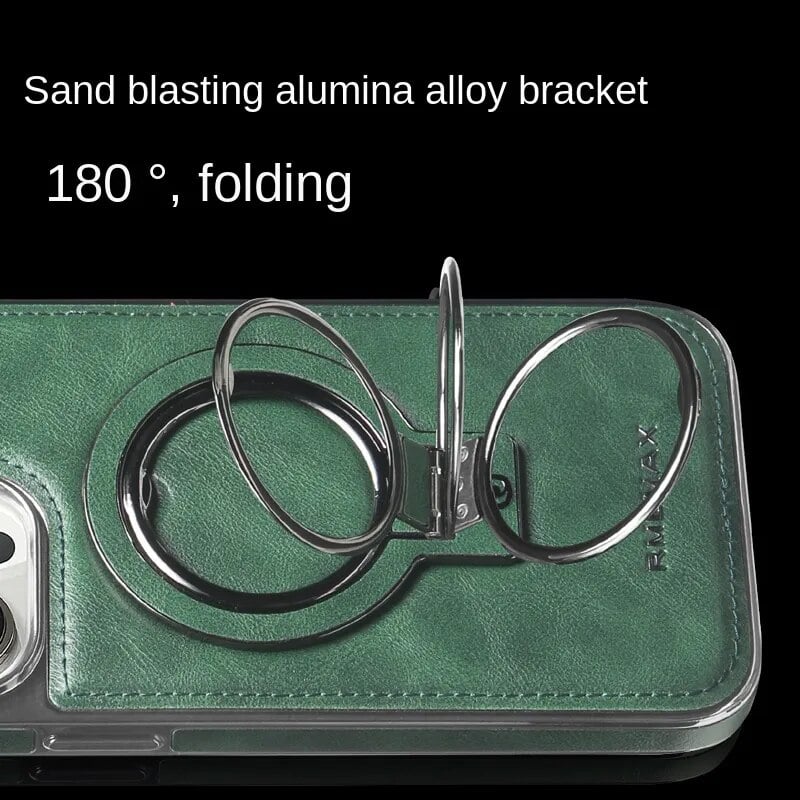 Axel - Luxuriöse iPhone-Hülle aus Leder mit unsichtbarem Ständer MOKKAKAI