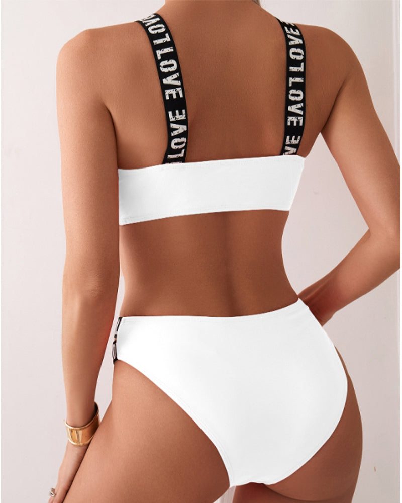 Bikini Buchstabe Träger Bh Zweiteilig MOKKAKAI