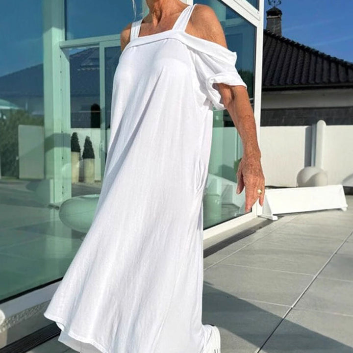 Lässiges Maxikleid mit offenen Schultern für Damen MOKKAKAI