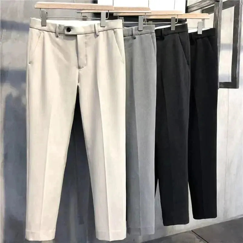 Manu - Einfarbige formelle Hose in schmaler Passform MOKKAKAI