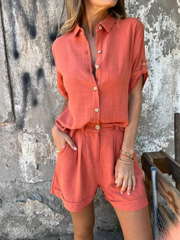 Stefanie™｜Leinen- und Baumwoll-Sommer-Set MOKKAKAI