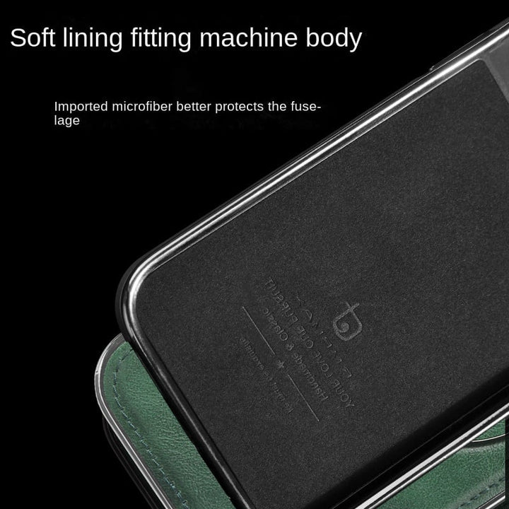 Axel - Luxuriöse iPhone-Hülle aus Leder mit unsichtbarem Ständer MOKKAKAI