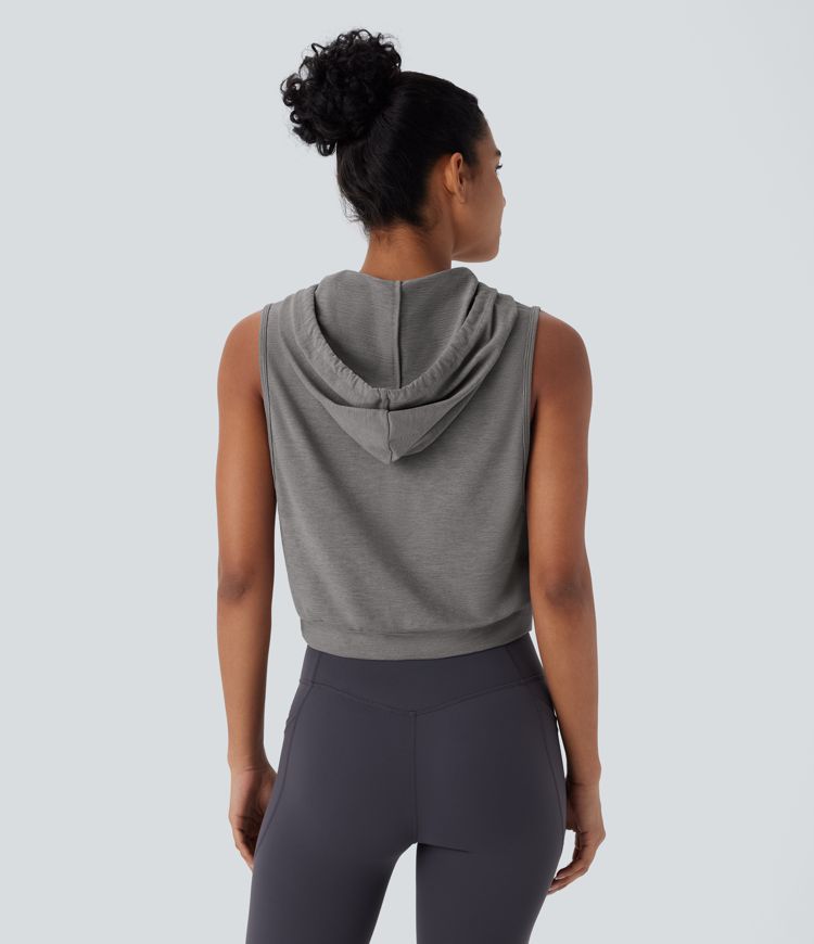 Ava™ | Sportliches Crop Tanktop mit Kapuze MOKKAKAI